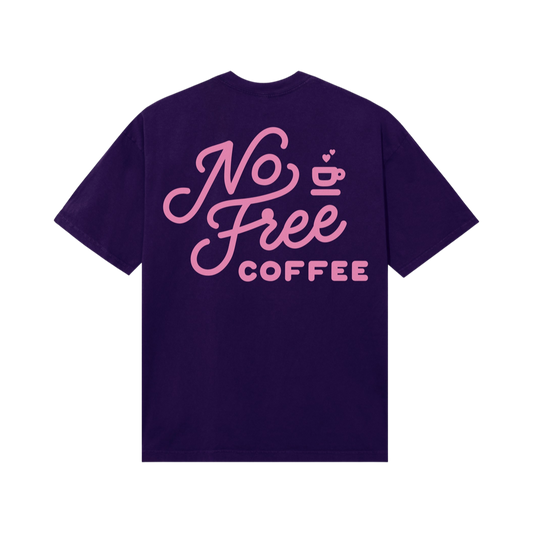 No Free Coffee Signature Logo Tee - Purple